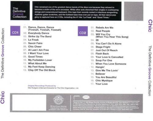 Chic The Definitive Groove Collection : Back